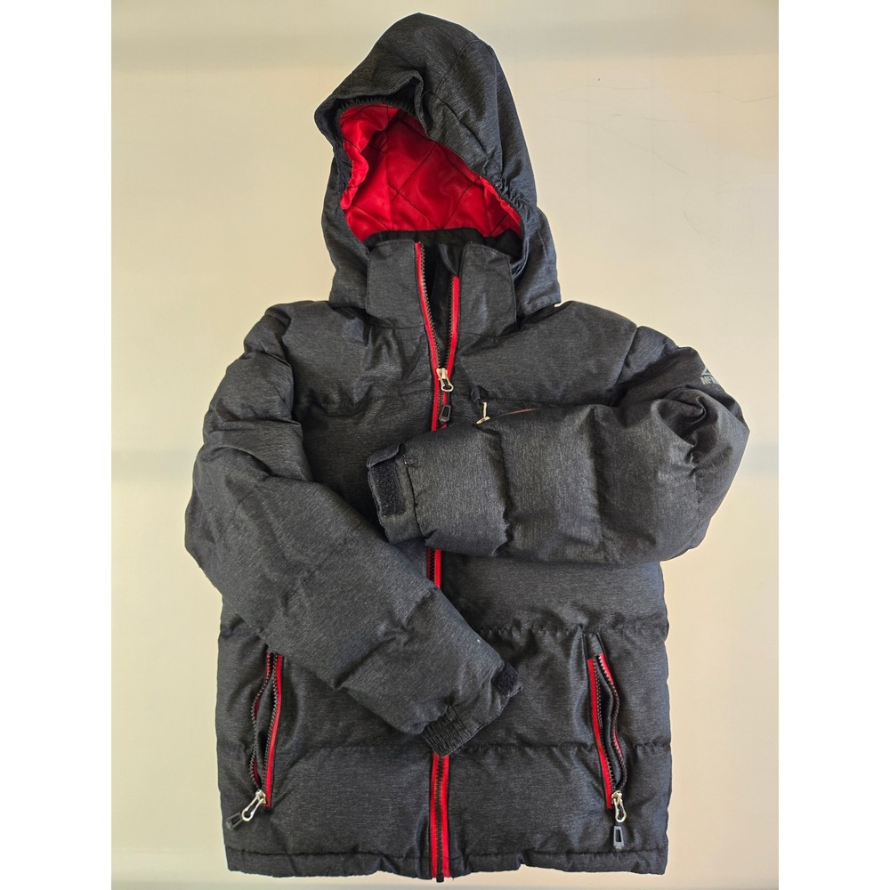 McKINLEY Kids Troy Jrs V2 Puffer Jacket Grey Red Aquabase Pro Ski Coat Small